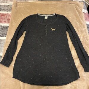 Victoria's Secret Charcoal Long Sleeve Henley